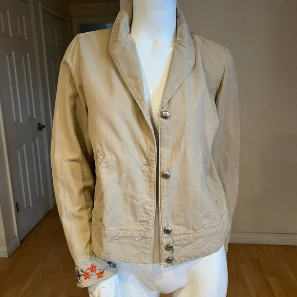 90's LAUREN RALPH LAUREN EMBROIDERED WESTERN BLAZER JACKET SZ M - Picture 1 of 6